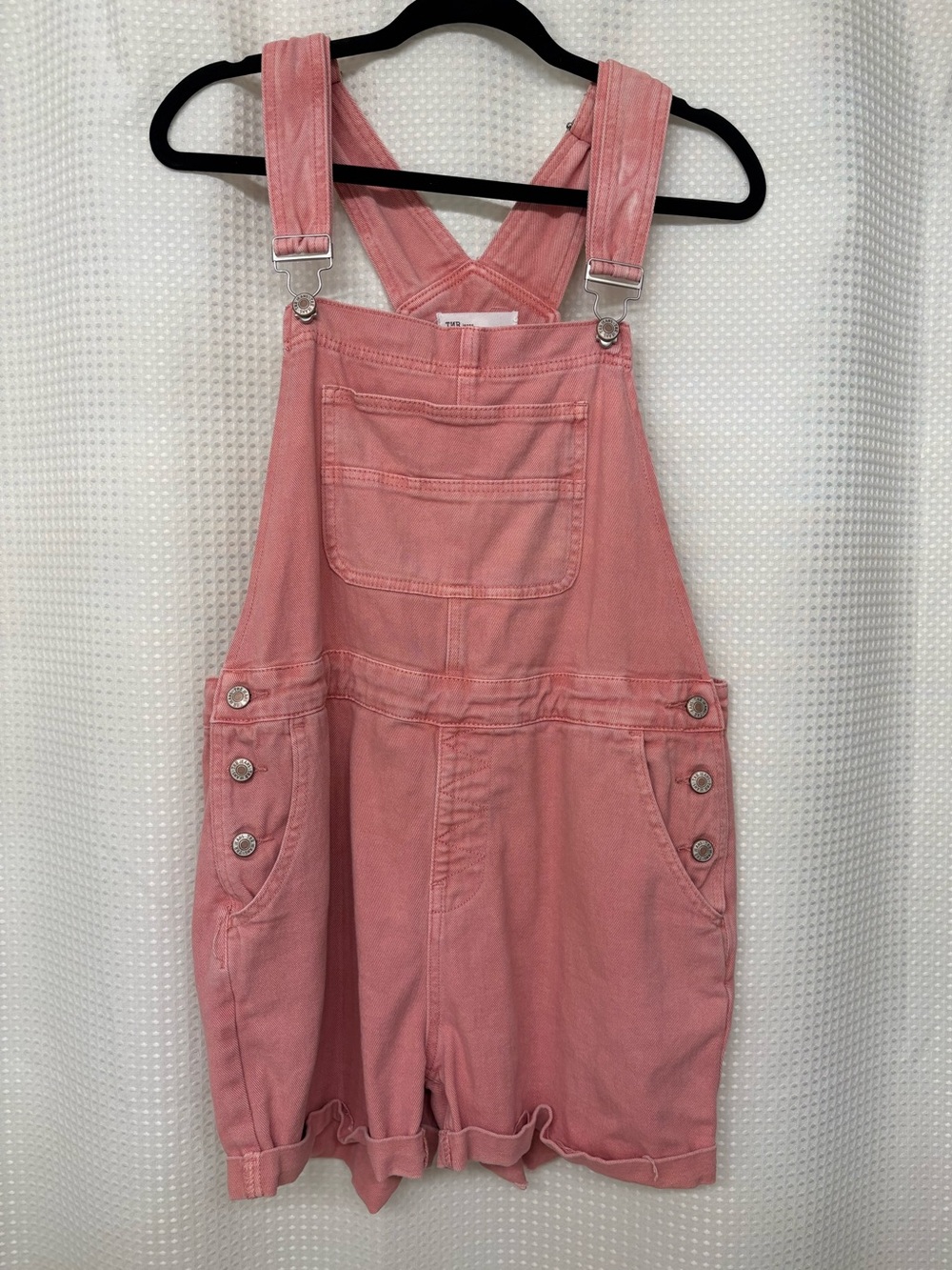 TVR Jeans Pink Denim Short Overalls Size M